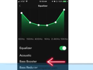 Adjust the equalizer sliders to boost the bass. Usually, boosting the lower frequency bands like 60Hz and 125Hz will boost the bass.