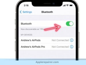 Open the Bluetooth settings on your device.