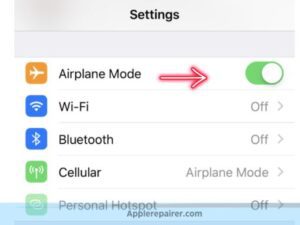 Use airoplane mode to Turn Off SOS on iPhone