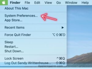 select "System Preferences" from the drop-down menu