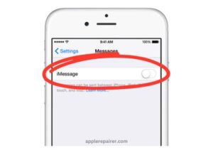 Turn off the "iMessage