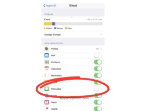 Select iCloud from the list of options